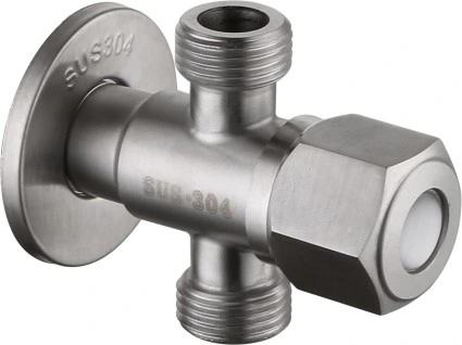 SUS304 Angle Valve One in and Two out Triangle Valve, Plumbing Accessories, Angle Valve, Faucet, Faucet Accessories, Hardware, Pipe Valve, Water Valve Switch
