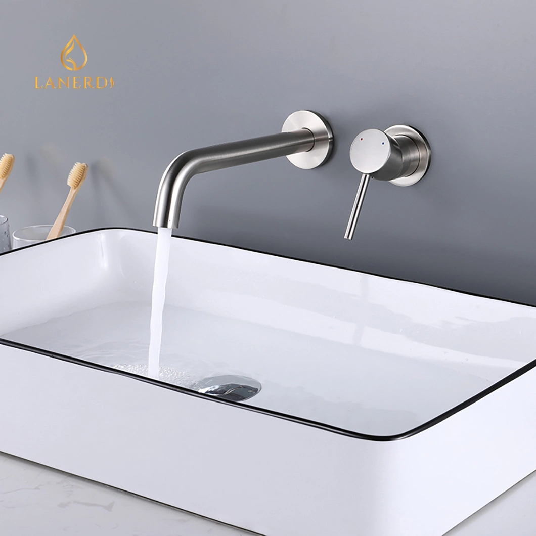 Lanerdi Single Handle Wall Mounted Less Pressure Basin Tap