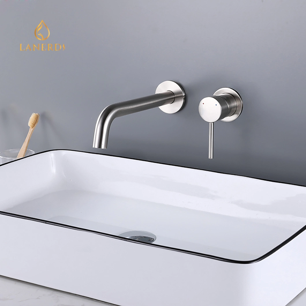 Lanerdi Single Handle Wall Mounted Less Pressure Basin Tap