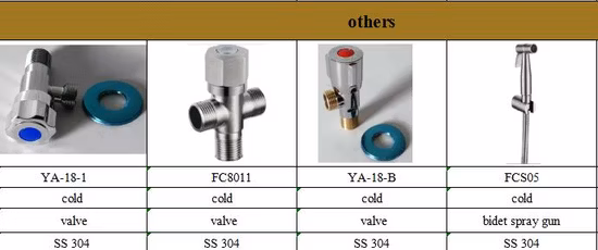 욕실 액세서리, 304 스테인레스 스틸 단일 콜드 밸브, 벽 장착형, 90도 양방향 밸브, 이중 배출 각도 밸브