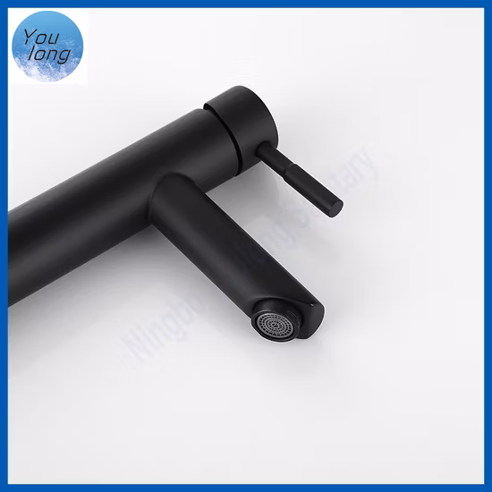 앤티크 온수 냉수 믹서 수도꼭지 304 스테인레스 스틸 매트 블랙 욕실 세면대 수도꼭지