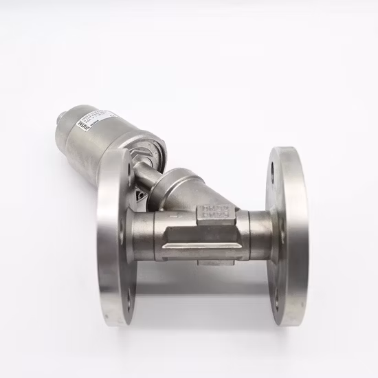 SUS 304 재질의 장식 커버가 있는 사각 전회전 이중 출구 수직 볼 앵글 밸브